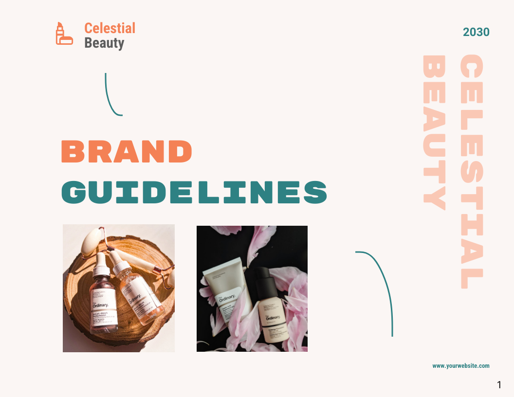 Cosmetic Green and Orange Brand Guidelines Presentation