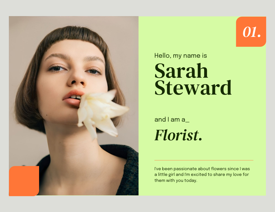 Florist Colorful About Me Presentation