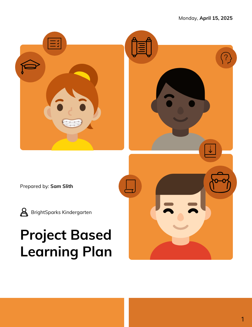 Orange and White Teaching Lesson Plan Template