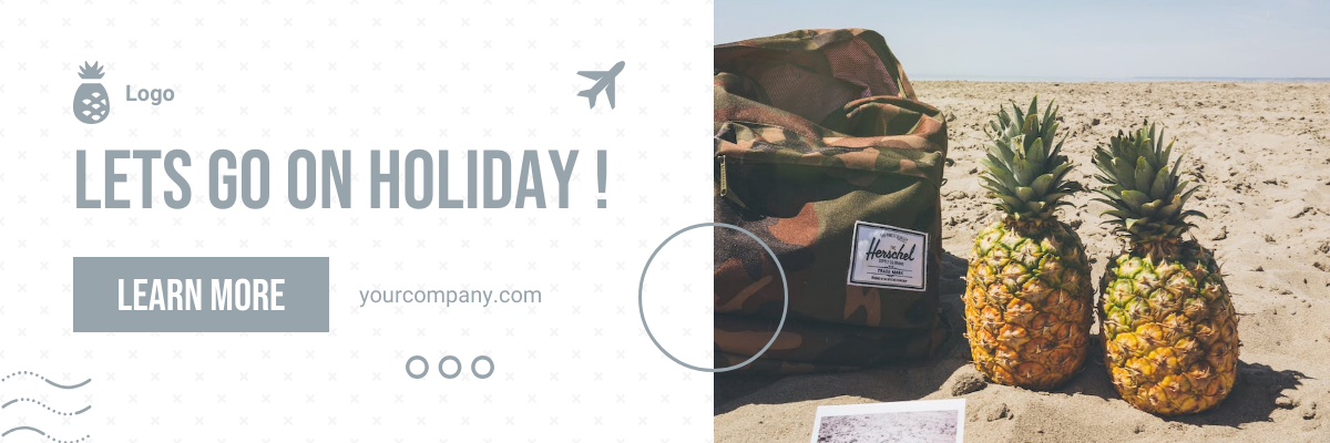 White And Grey Aesthetic Modern Minimalist Holiday Banner