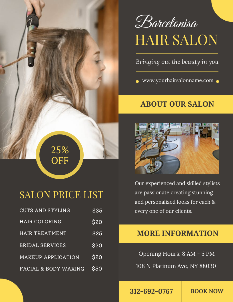 Promotional Flyers Designed For A Hair Salon Flyer Design