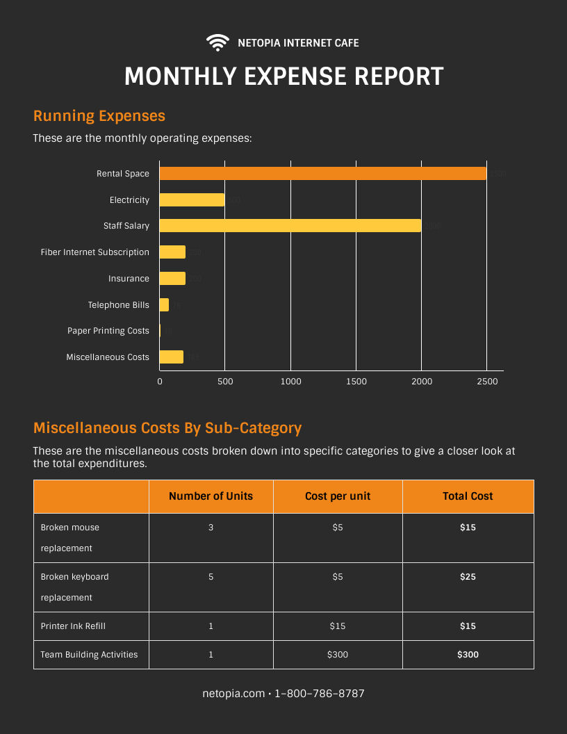 Simple Expense Report Example Template Venngage