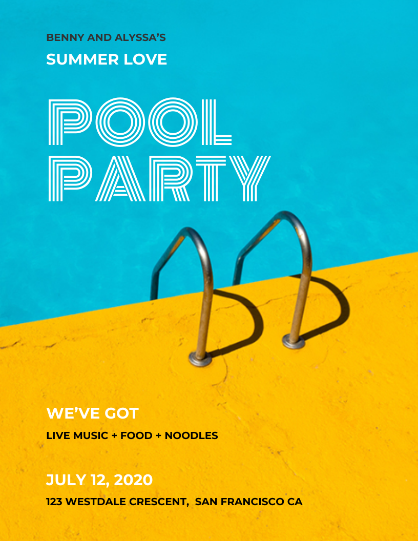 Free 4K Pool Party Flyer Background Listen Here Pinterest Logo No
