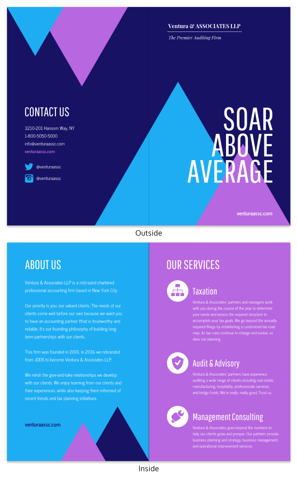 Dark Modern Marketing Bi Fold Brochure Template