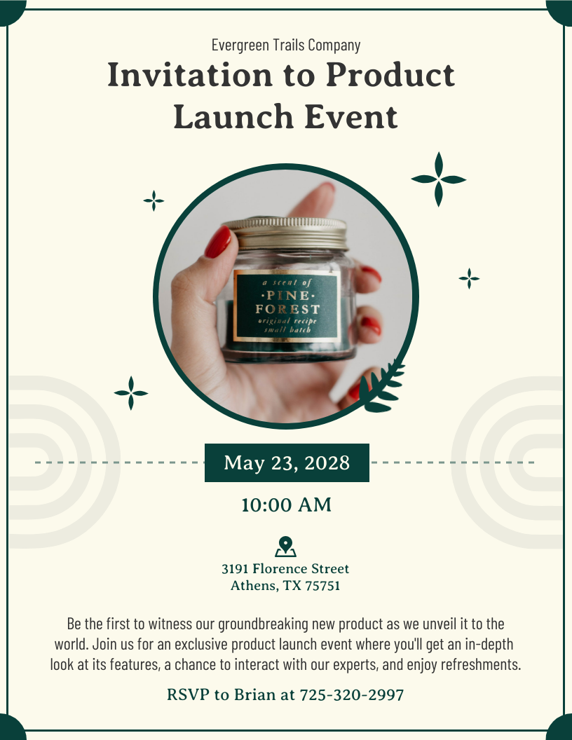Green Playful Cheerful Modern Product Launch Company Event Invitation