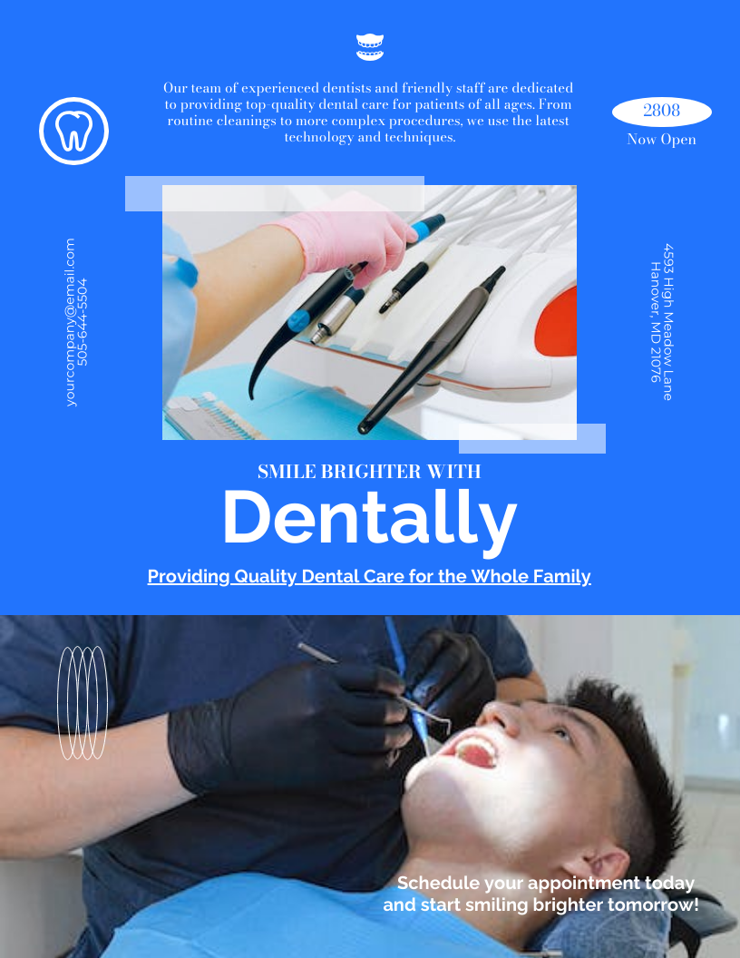 Blue New Open Dental Clinic Poster Template