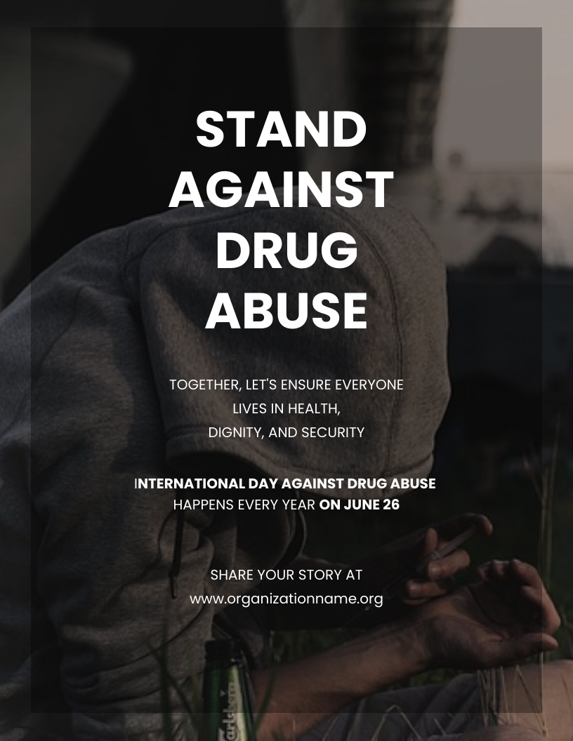 Simple Bordered Image Drug Awareness Poster Venngage