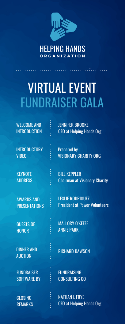 Virtual Fundraiser Event Program Template