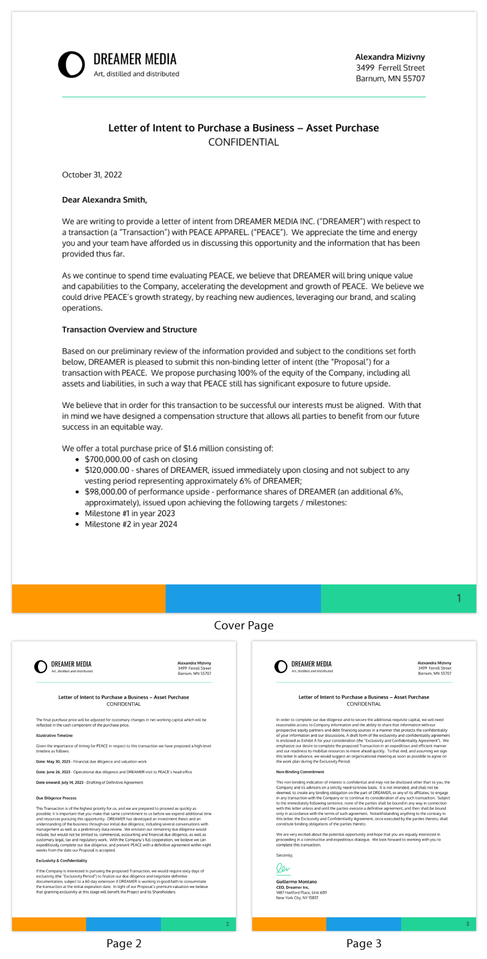 Business Letter of Intent Letter Template