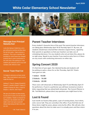 1 Free School Newsletter Templates Custom Newsletters