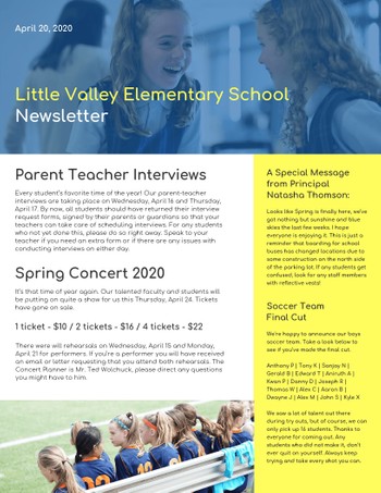 1 Free School Newsletter Templates Custom Newsletters