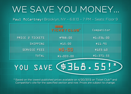 Ticket Club™ Saves You Money!