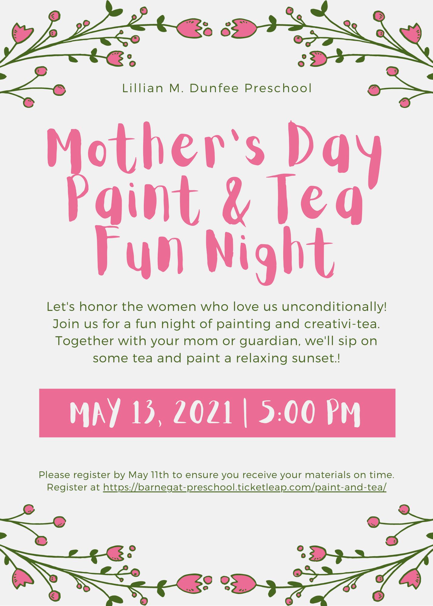 Mother's Day Paint & Tea Fun Night Tickets in Barnegat Township, NJ