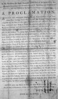 Lord Dunmore's Offer of Emancipation
