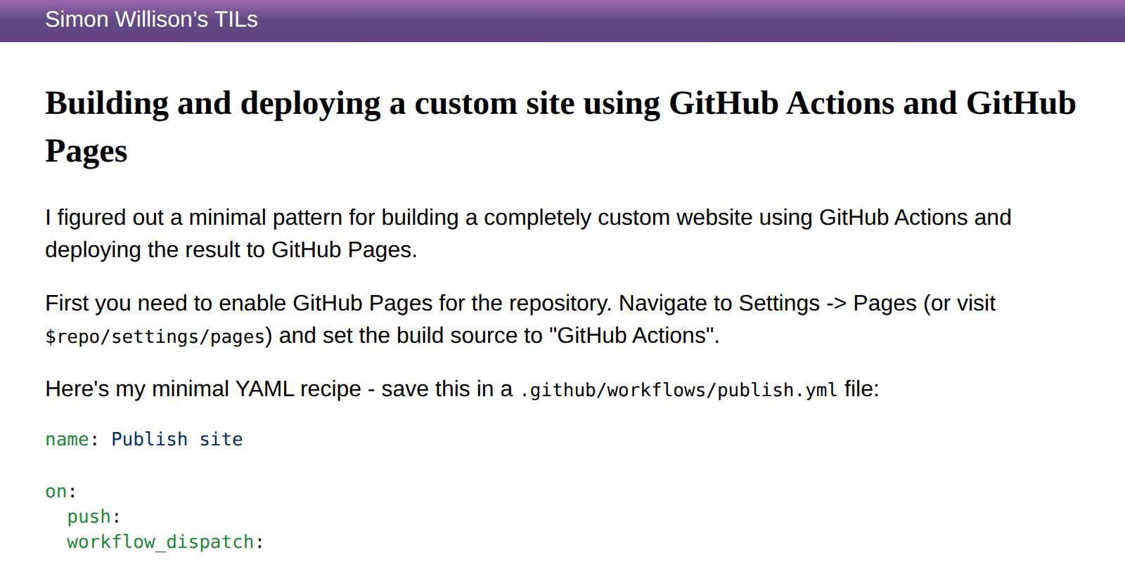 Building and deploying a custom site using GitHub Actions and GitHub ...