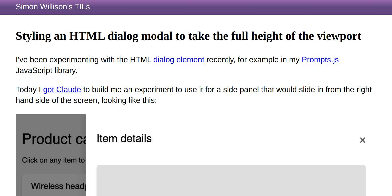 Styling an HTML dialog modal to take the full height of the viewport ...