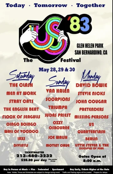 Us Festival 1983 poster