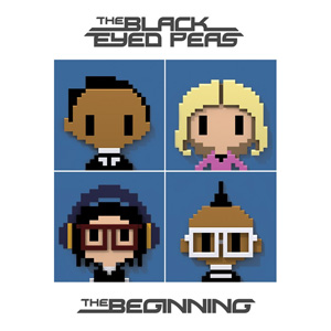 The Beginning : Standard edition artwork. The deluxe edition contains a black background and multi-coloured blocks instead of blue blocks.