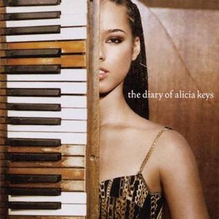 The Diary of Alicia Keys: The album cover, a portrait of Keys, it features half of her face and body covered by a piano.
