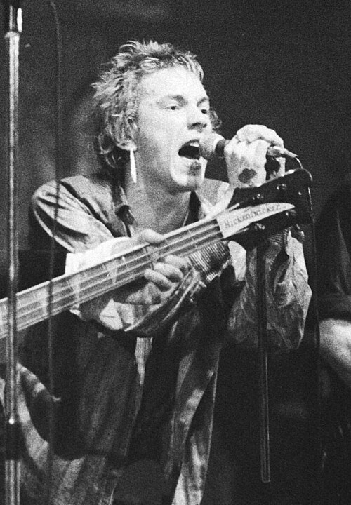 John Lydon performing with the Sex Pistols in 1977