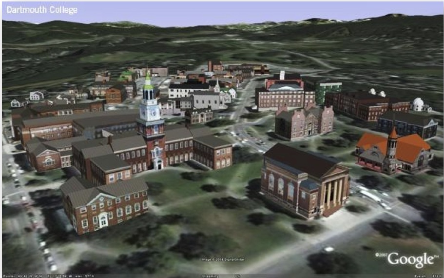 Dartmouth Campus in Google Earth
