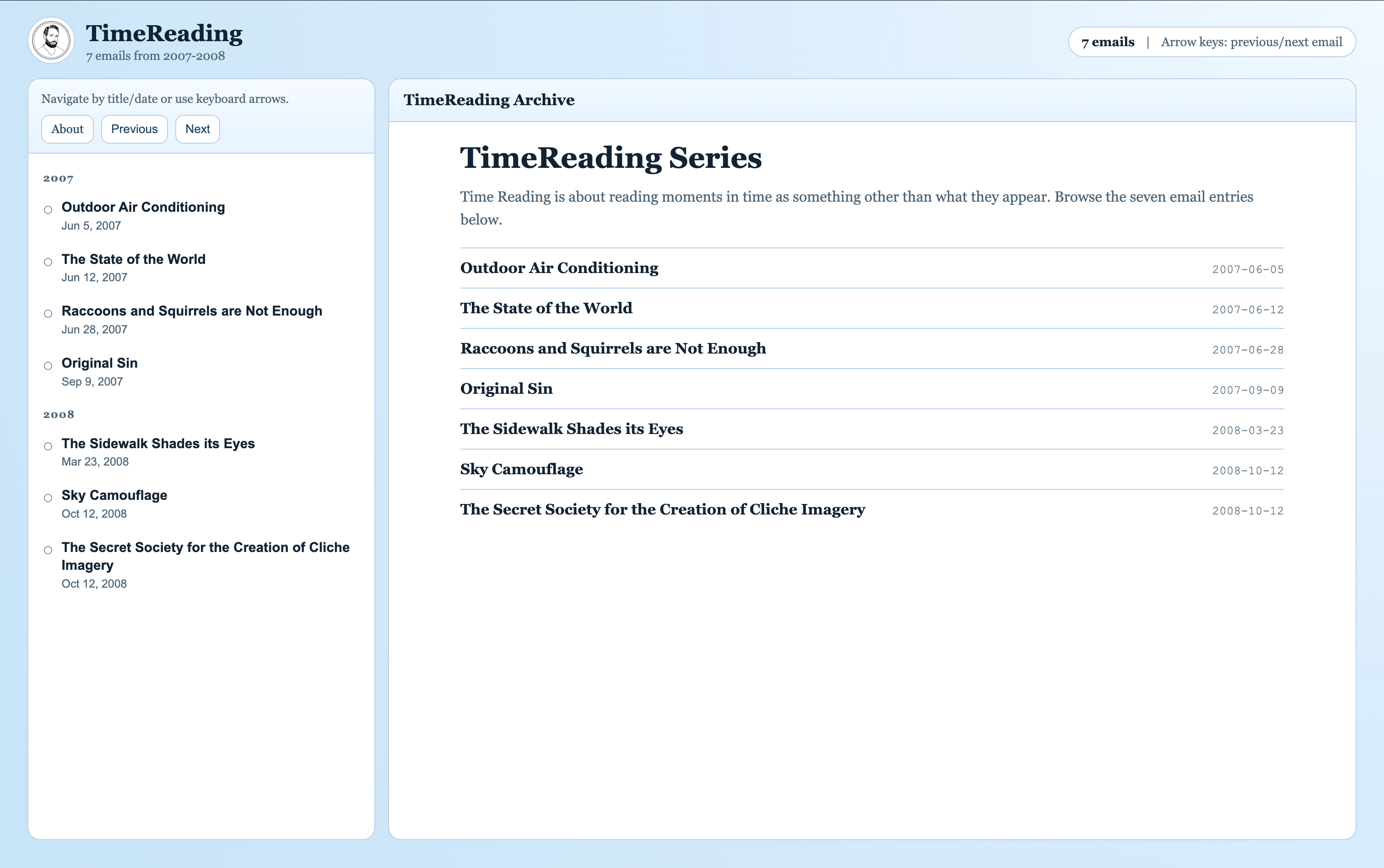 screencap of the time reading webpage
