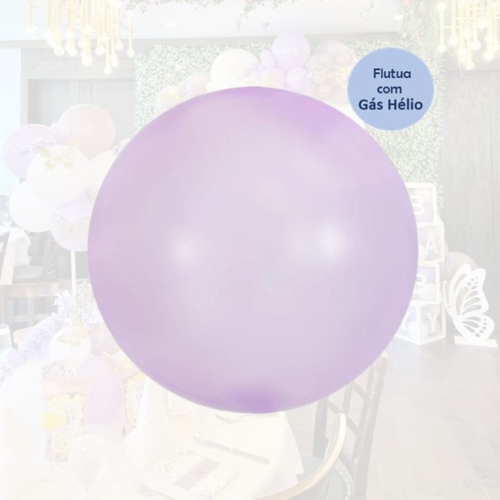 Balão Bubble - Lilás Leitoso - 45 cm x 45 cm - BR Festas - Valor Unitário