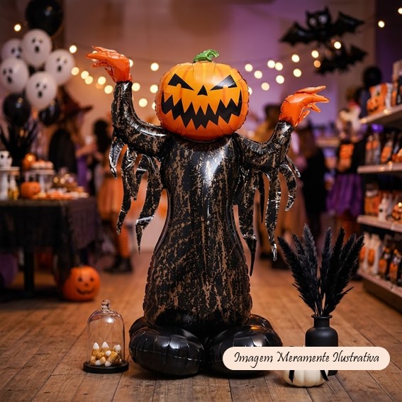 Balão Halloween - Abóbora Assustadora - 86cm x 115cm - Animare - Valor Unitário