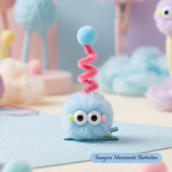 Mini Presilha Monstrinho Azul – Cabelo Maluco Infantil – Valor Unitário