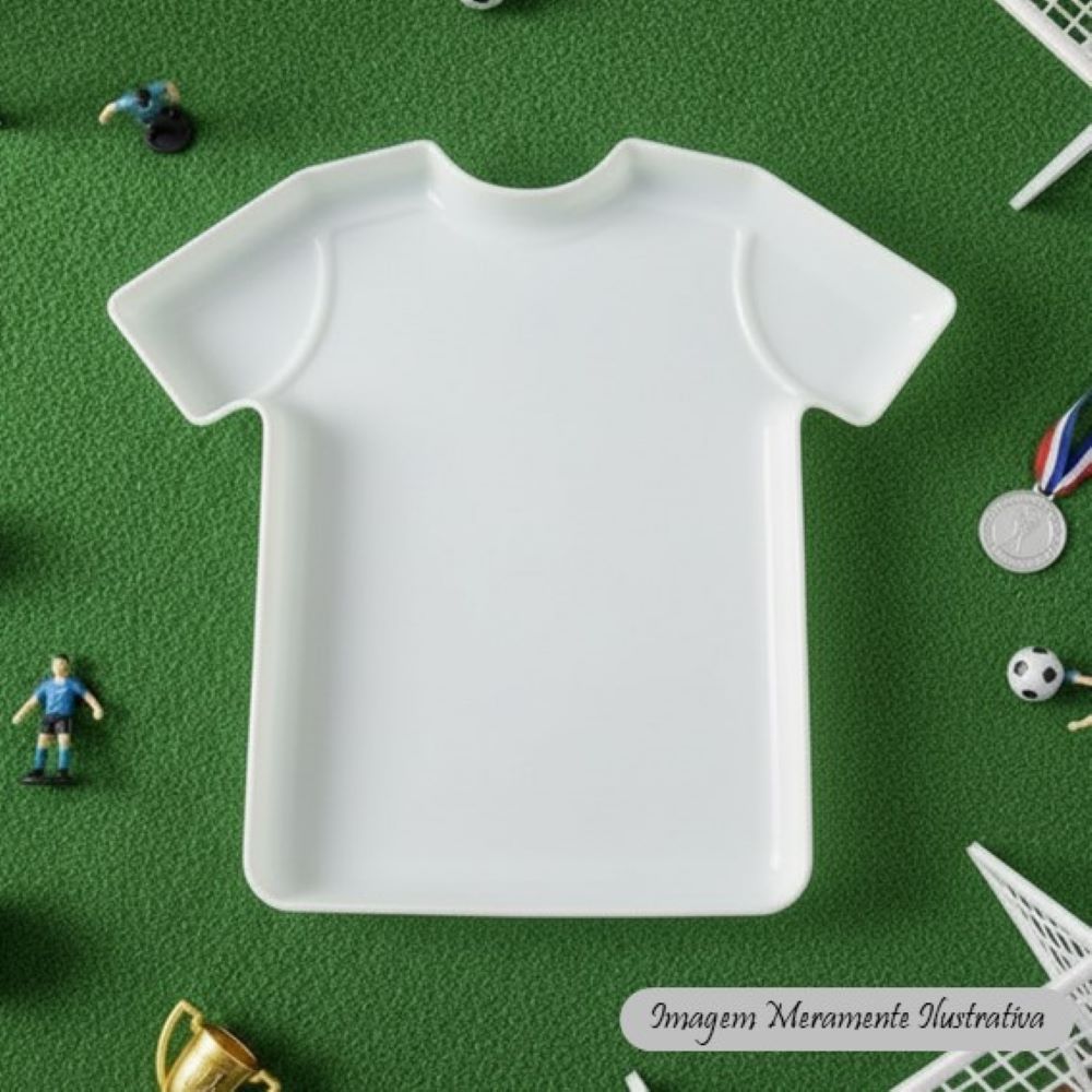 Bandeja Tema Futebol Camiseta Branca - Para Doces Decoração Festa Infantil - Valor Unitário
