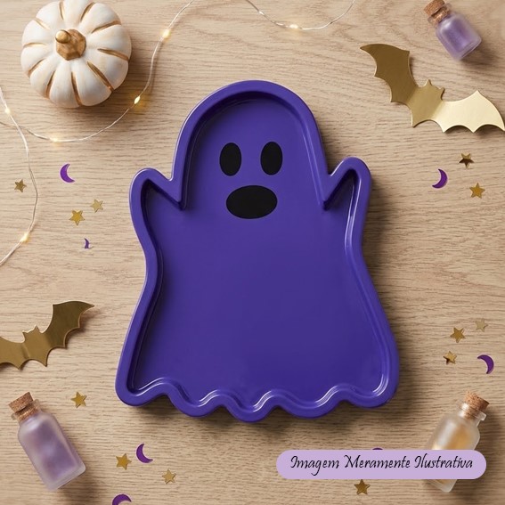 Bandeja em formato de Fantasminha Roxo – Festa Halloween – Valor Unitário