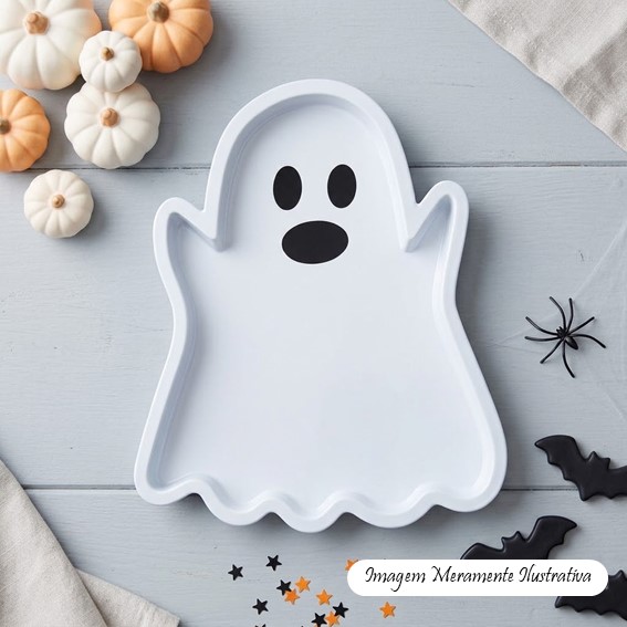 Bandeja em formato de Fantasminha Branco – Festa Halloween – Valor Unitário