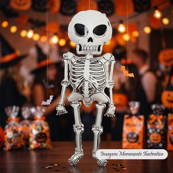 Balão Halloween - Esqueleto - 158cm x 86cm - Animare - Valor Unitário