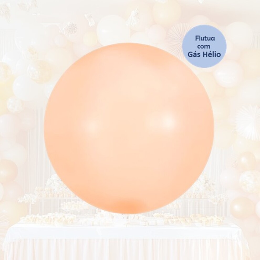 Balão Bubble - Salmão Leitoso - 45 cm x 45 cm - BR Festas - Valor Unitário