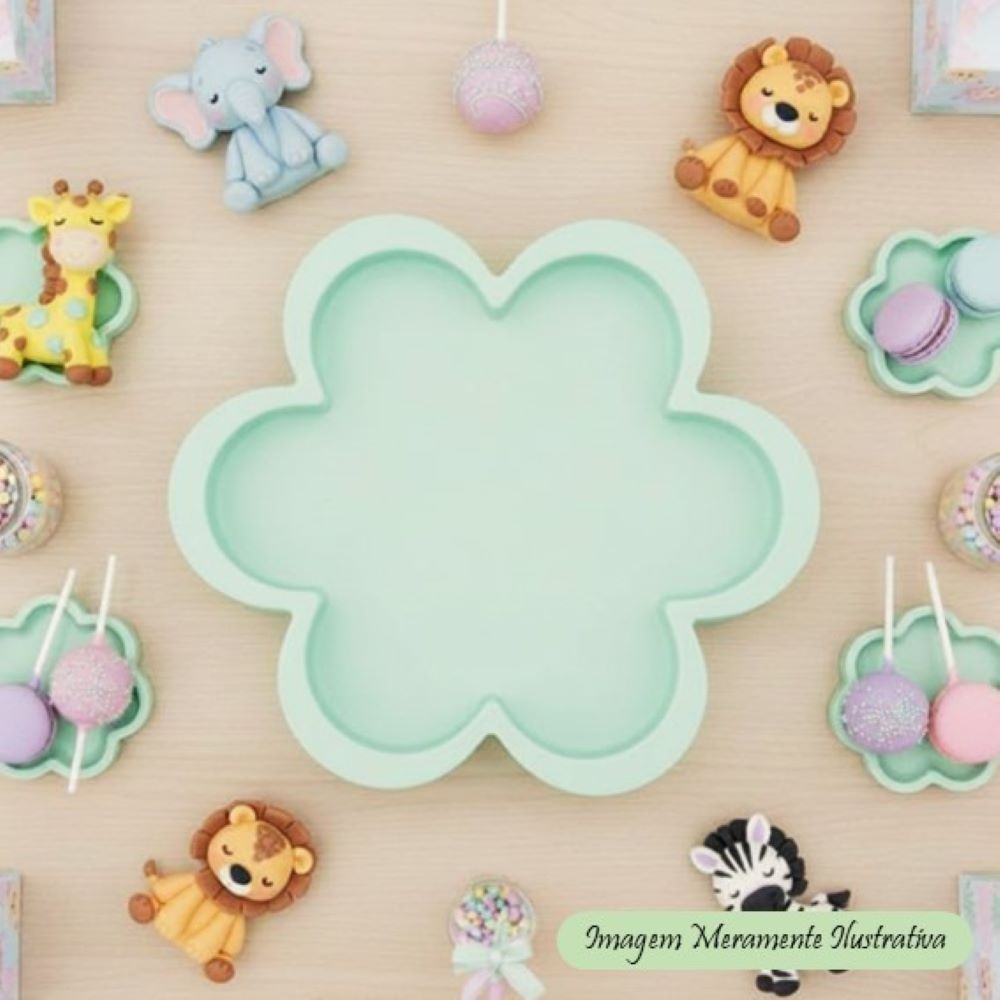Bandeja em formato de Flor - Floratta Verde Candy - Festas e Decoração – Valor Unitário