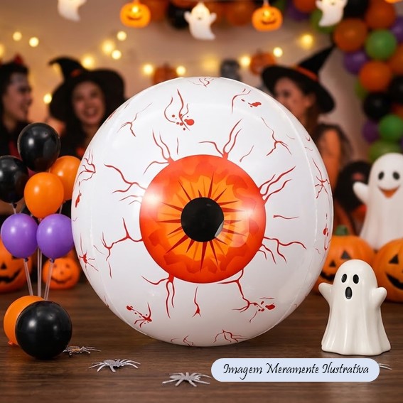 Balão Halloween - Olho Vermelho - 40cm X 40cm - Animare - Valor Unitário