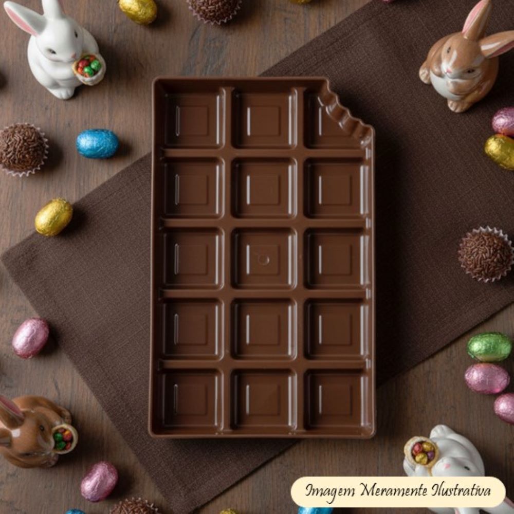 Bandeja Formato Barra de Chocolate com 14 Divisórias – Ideal para Kit de Páscoa