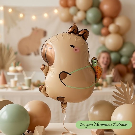 Balão Metalizado Capivara Mochila - 45 x 40 cm - Animare - Valor Unitário