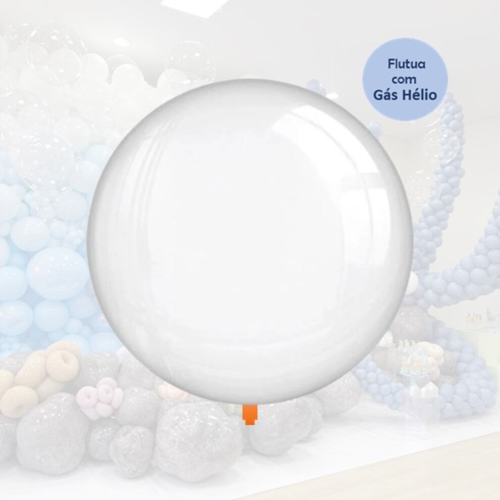 Balão Bubble - Transparente com Válvula - 45 cm x 45 cm - BR Festas - Valor Unitário