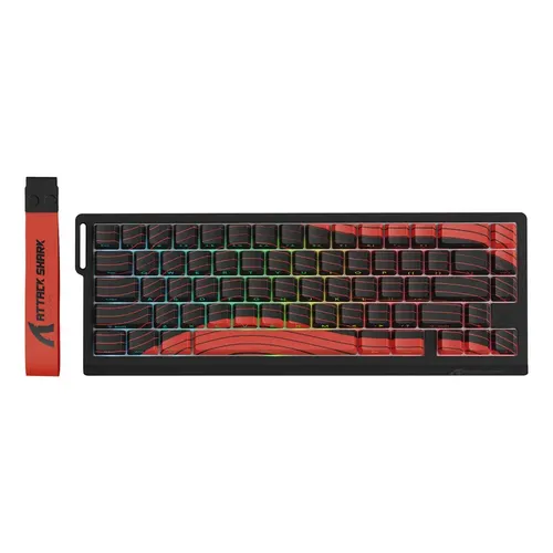 Teclado Gamer ATTACK SHARK X68 PRO HE Tri-Mode - BLACK and RED