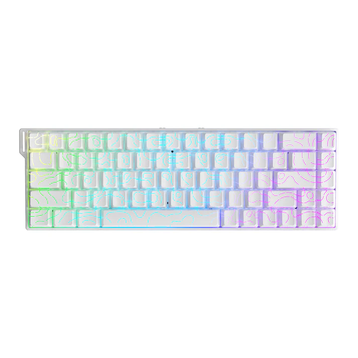 Teclado Mecânico Sem Fio Ajazz AK680 V2 com Fio - BRANCO CONTOUR LINE
