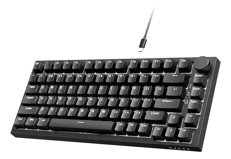 Teclado Mecânico Gamer Ajazz AK820 com Fio  AS  Red Switch  (BLACK)