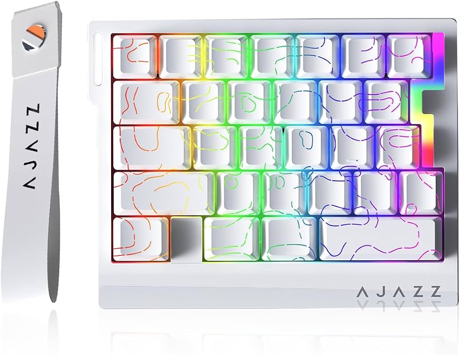 Teclado Gamer Magnético Ajazz AK029 com Fio 29 Teclas Artic Isle Switch  (WHITE)