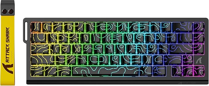 Teclado Gamer ATTACK SHARK X68 PRO HE Tri-Mode - Contorno Preto