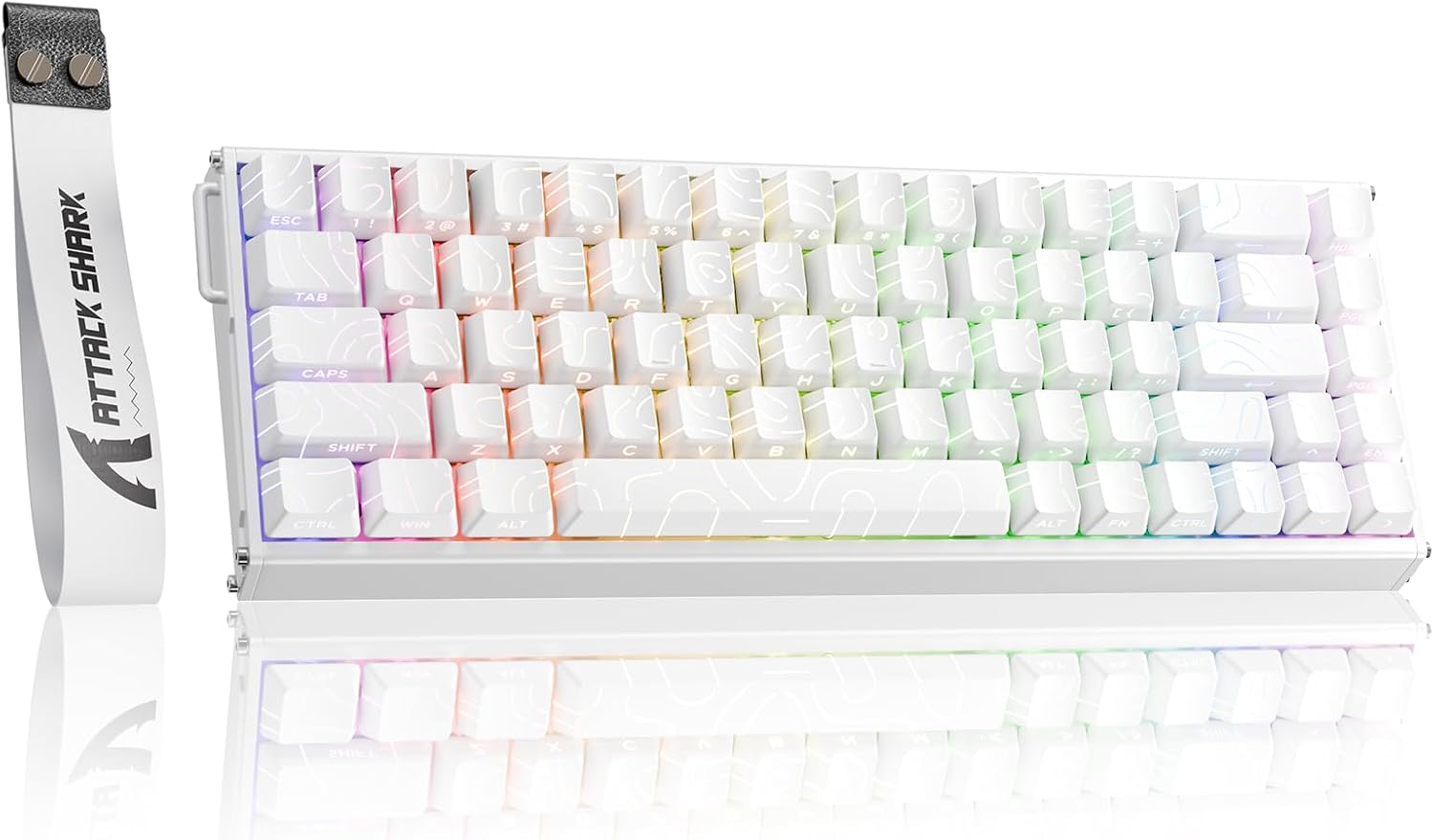 Teclado Gamer ATTACK SHARK X68 PRO HE Tri-Mode -WHITE CONTOUR LINE
