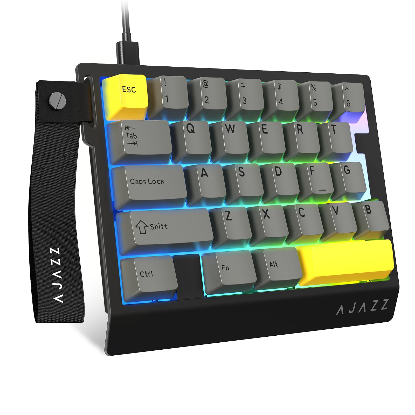 Teclado Gamer Magnético Ajazz AK029 com Fio 29 Teclas (GREY,YELLOW)