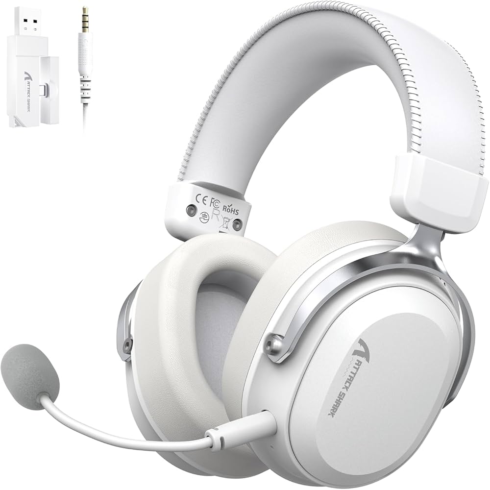Fone de Ouvido Gamer Sem Fio ATTACK SHARK L30PRO - WHITE e SILVER  (OPEN BOX)