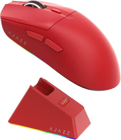 Mouse Gamer Sem Fio AJAZZ AJ139 V2 MC Tri-Mode - VERMELHO