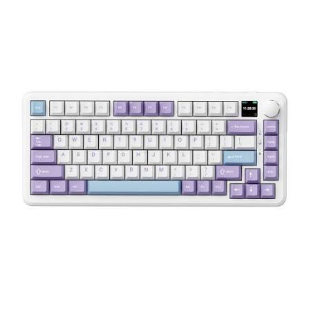 Teclado Mecânico Sem Fio Ajazz AK820 MAX PLUS com Display Tri-Mode Maillard Switch (PURPLE,WHITE,BLUE)