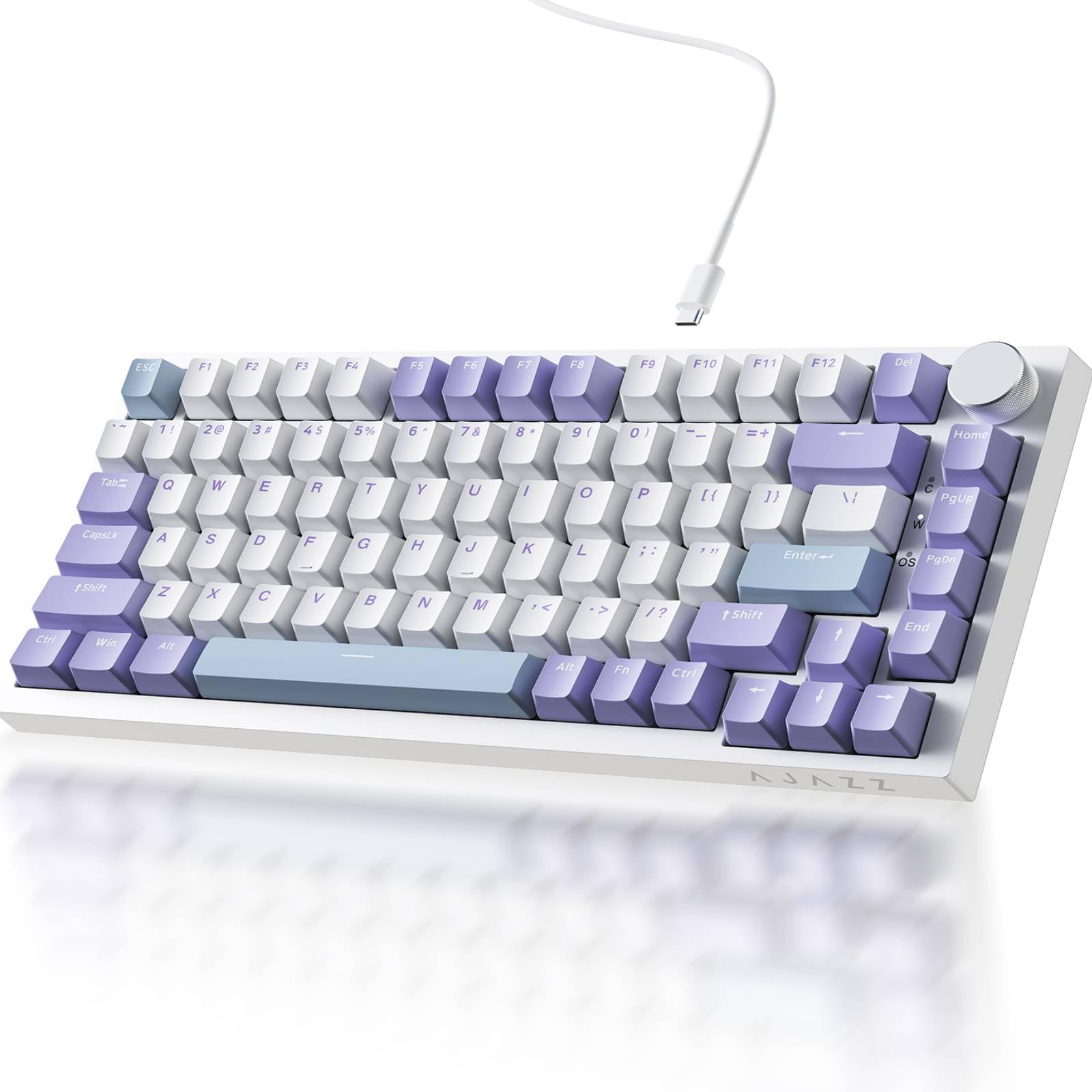 Teclado Mecânico Gamer Ajazz AK820 com Fio Sea Salt Switch  (BLUE,WHITE,PURPLE)